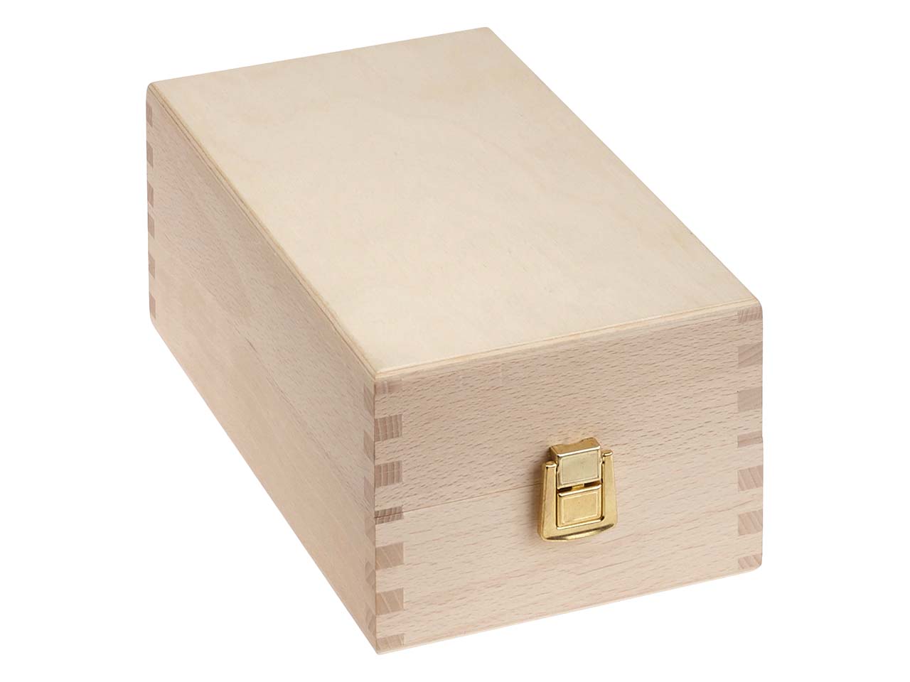 Karteikartenbox aus Holz mit Trennstegen und Deckel, DIN A7