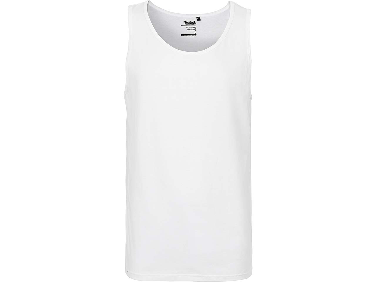 Neutral Bio-Herren-Tanktop mit Rundhalsausschnitt, weiß, Gr. XL