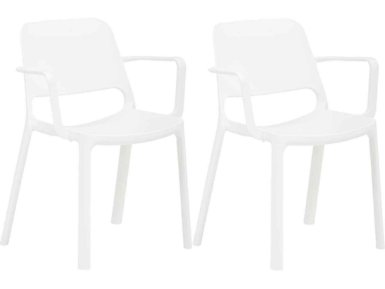 2x Besucherstuhl mit Armlehnen "2051" weiß