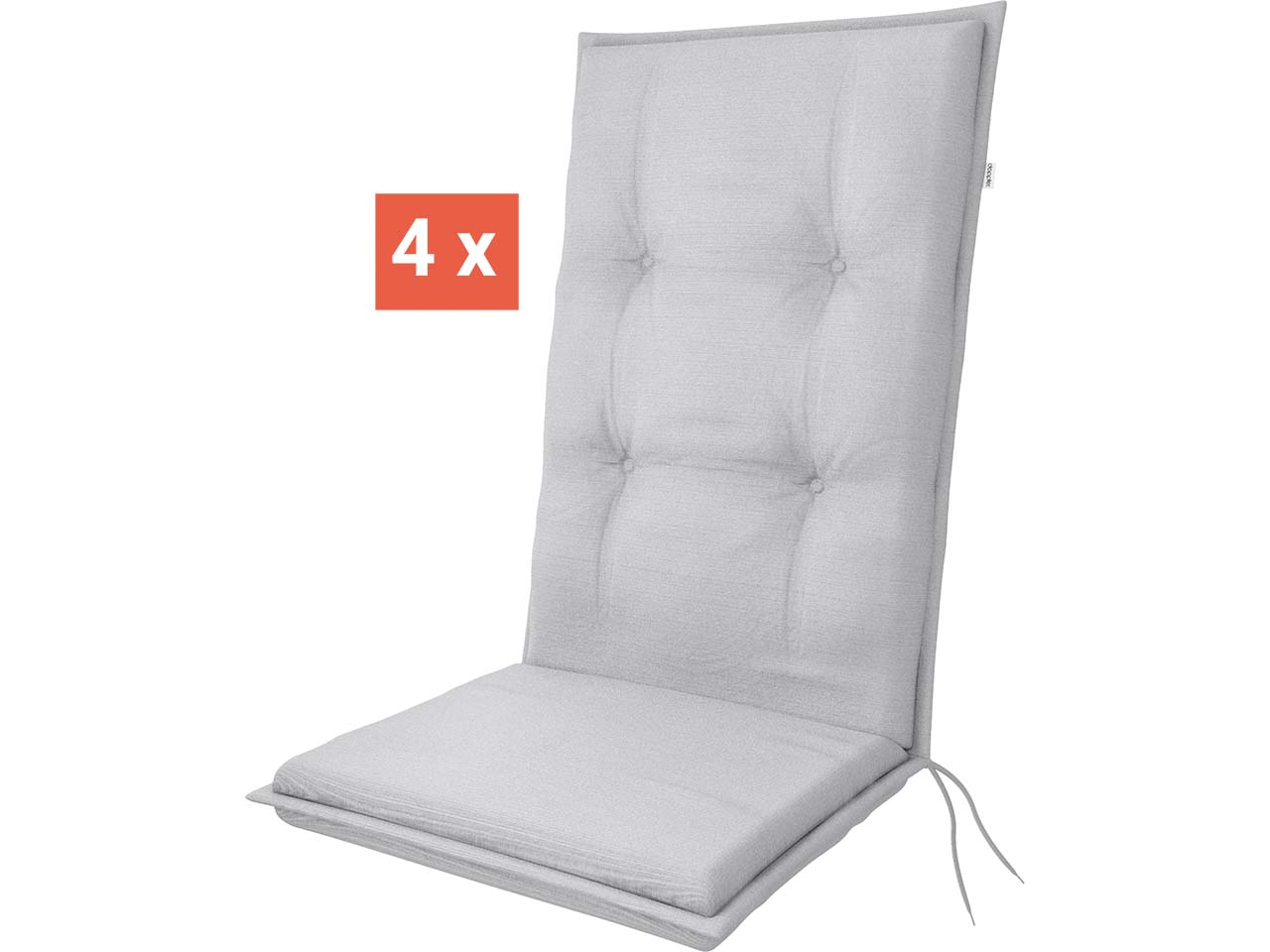 doppler Auflage "STAR" für Hochlehner, 4er-Pack, 119x48x6 cm, Polyester, grau