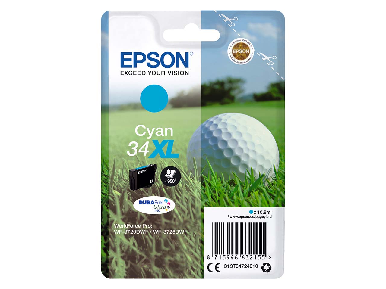 Epson Tintenpatrone T3472/ 34XL cyan