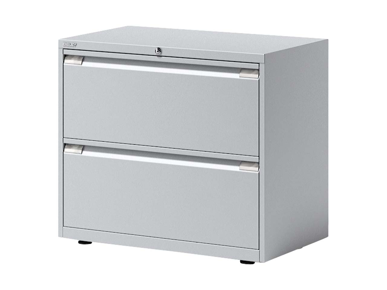 BISLEY Registraturschrank 2-bahnig, 2 Schubladen lichtgrau