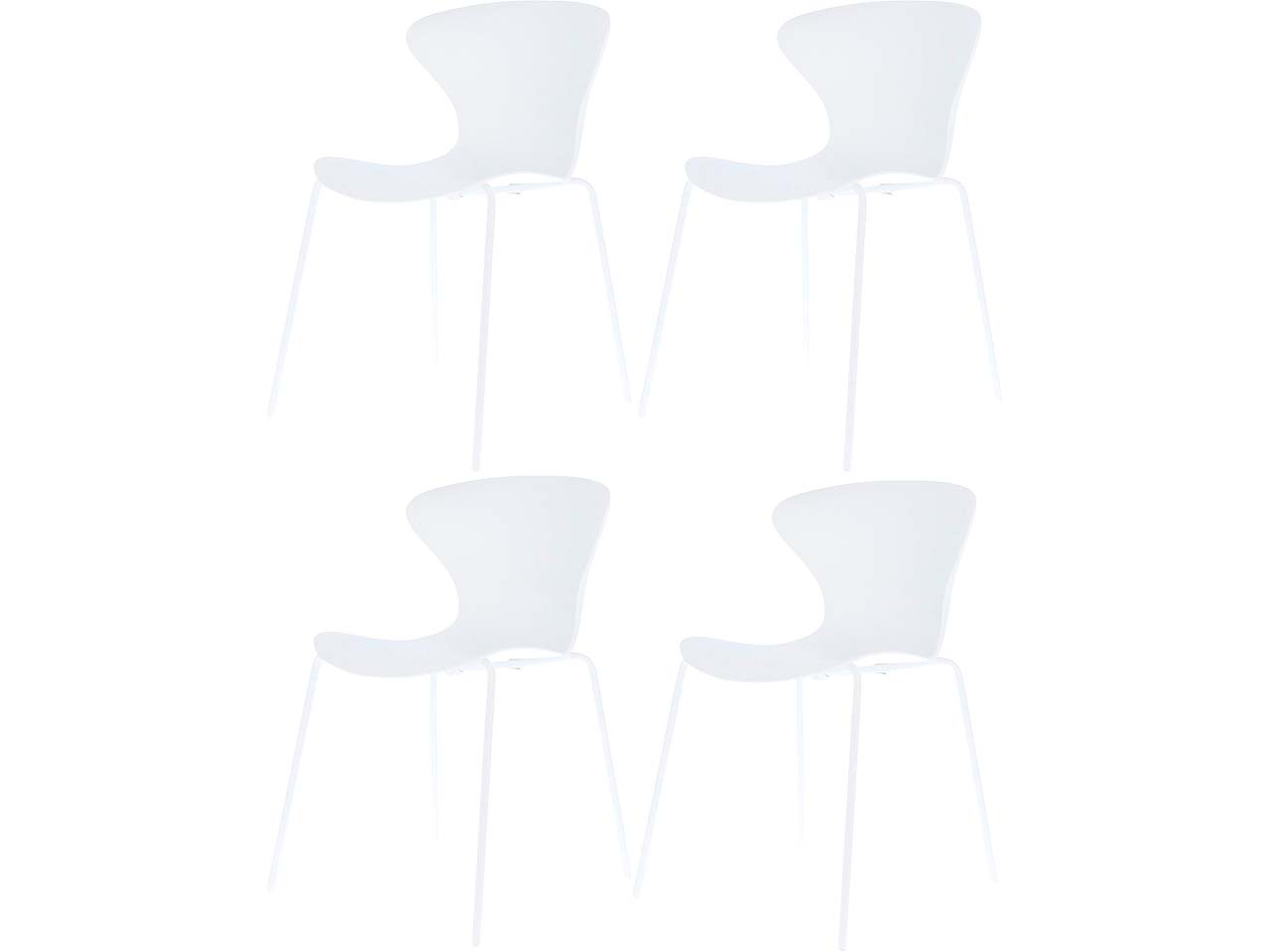 Jan Kurtz 4 Besucherstühle "Riva" Gestell Stahlrohr weiß, Sitzschale Polypropylen weiß