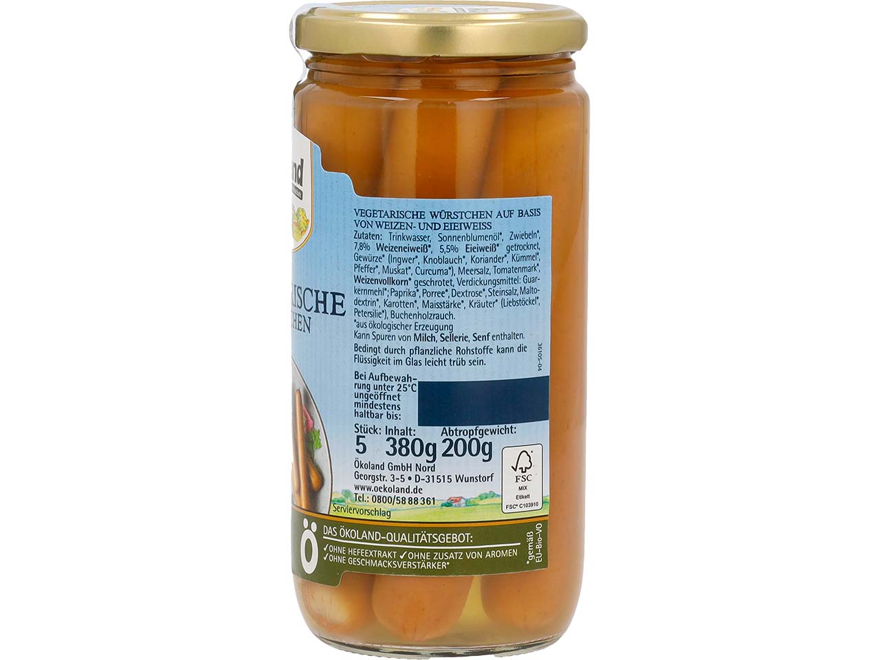 Ökoland Bio-Vegetarische-Würstchen, 380 g