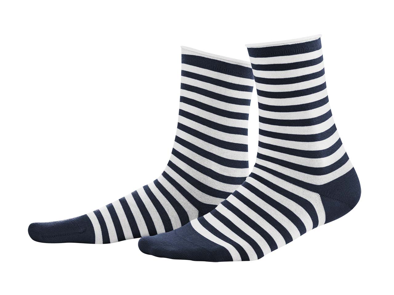 2er-Pack Living Crafts Bio-Damen-Socken "Alexis" navy/weiß, Gr. 35/38