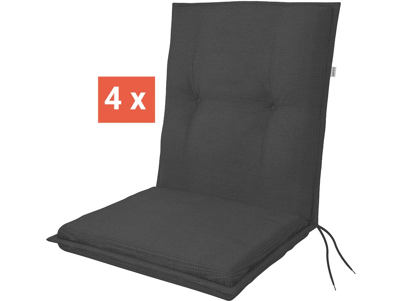 doppler Auflage "STAR" für Niederlehner, 4er-Pack, 100x48x6 cm, Polyester, anthrazit