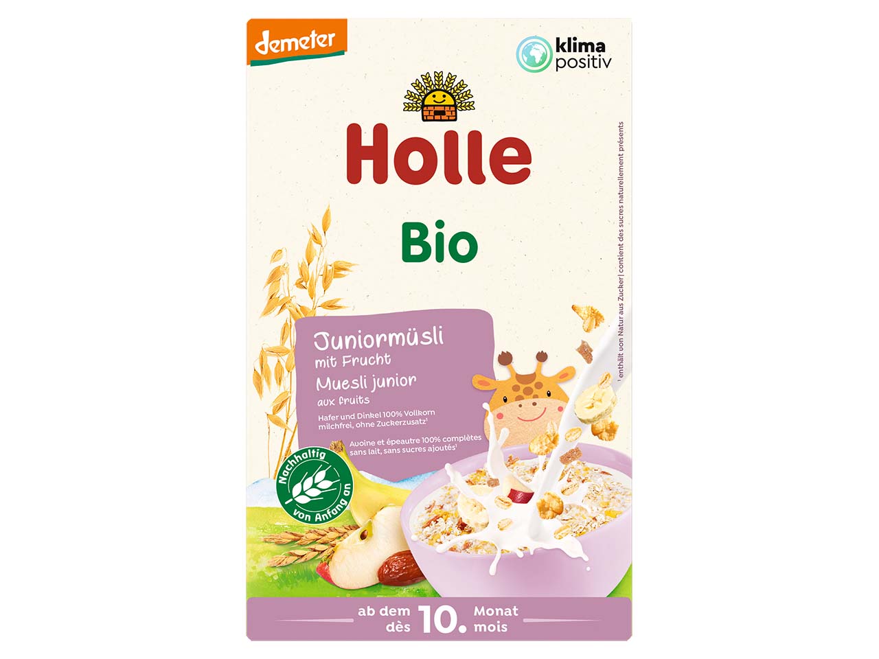 Holle Bio-Kindermüsli Mehrkorn mit Frucht, ab 10. Monat, 250 g