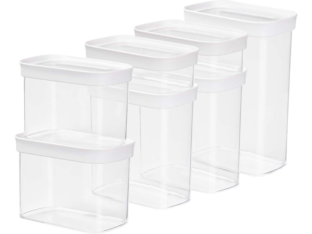 EMSA 7er-Set Vorratsdose 'OPTIMA' 2x 0,45/2x 1/2x 1,6/2,2 l, weiß/transparent