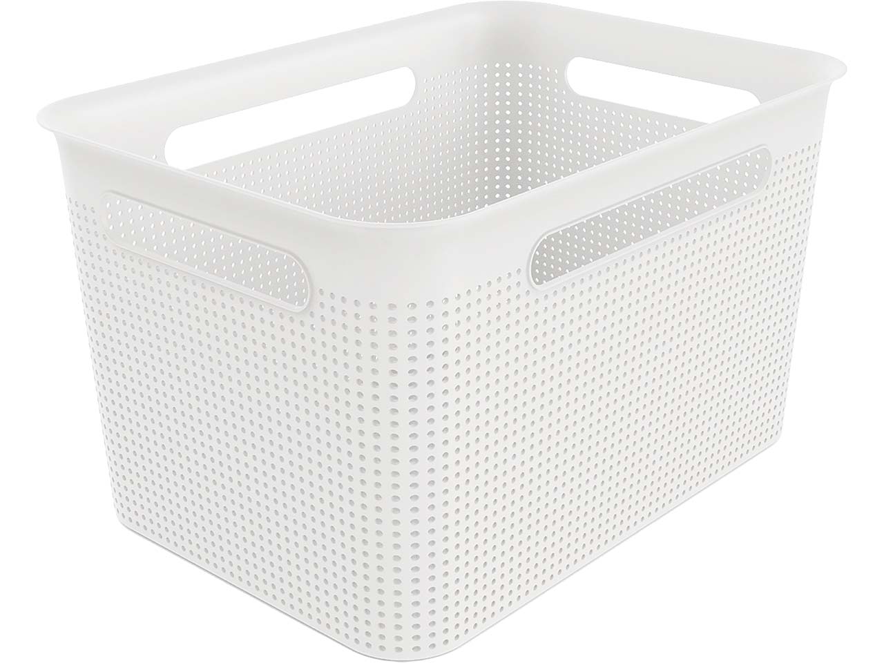 rotho Aufbewahrungskorb "BRISEN" aus Recyclingkunststoff, 16 l, weiß