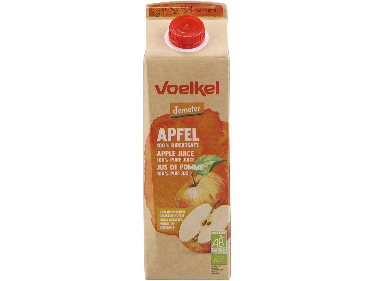 Voelkel Bio-Apfel-Direktsaft naturtrüb, 1 l