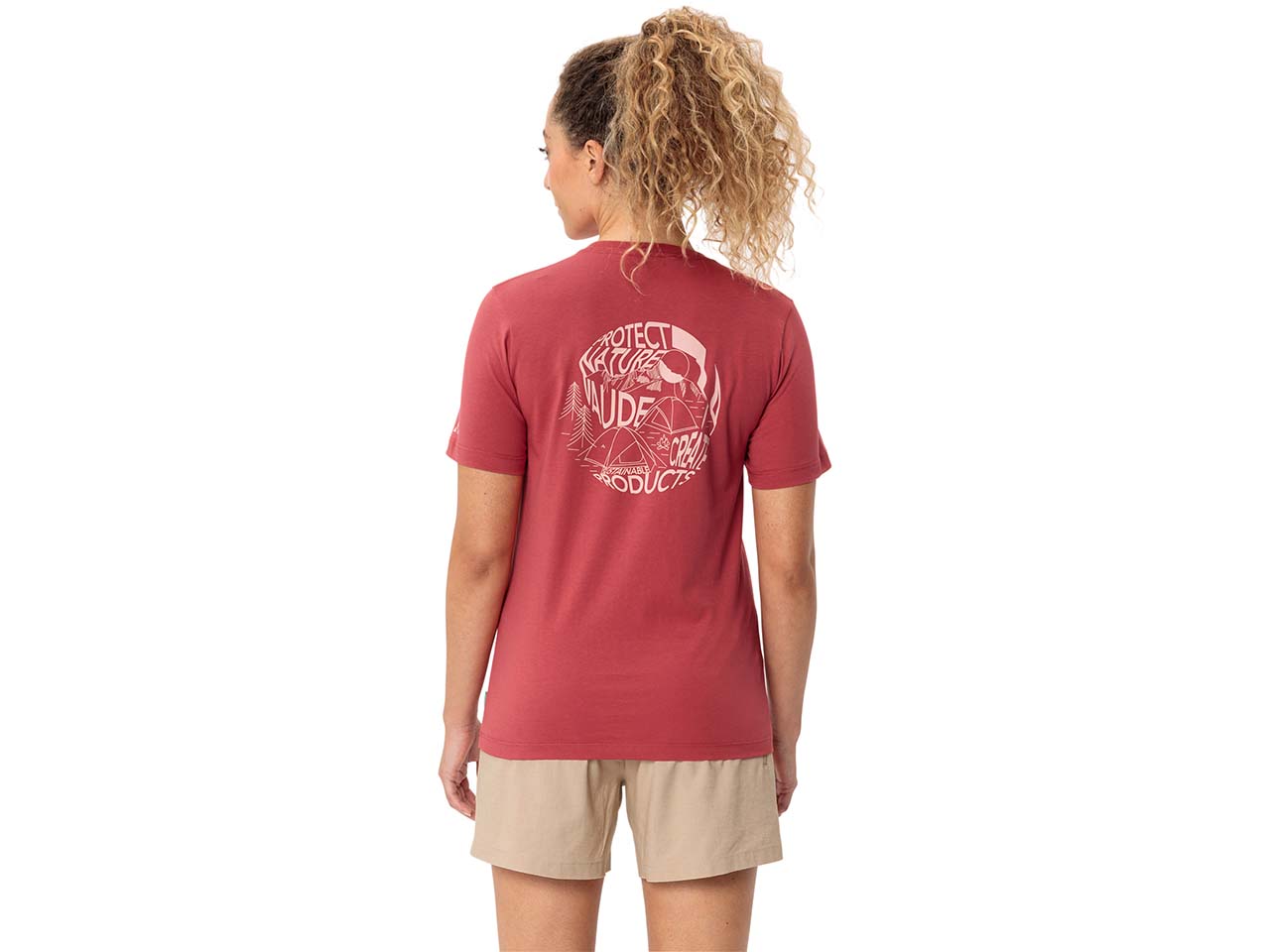 VAUDE Damen-T-Shirt "Spirit II" mit Rückenaufdruck, brick, Gr. 36