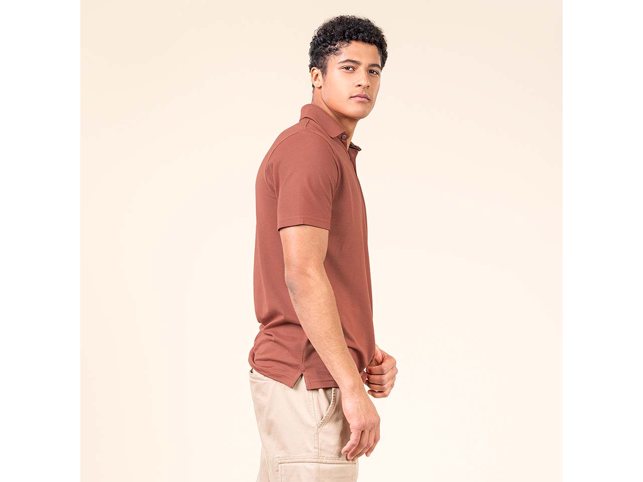 Living Crafts Bio-Herren-Polo-Shirt 'TIRMON', flame, Gr. M