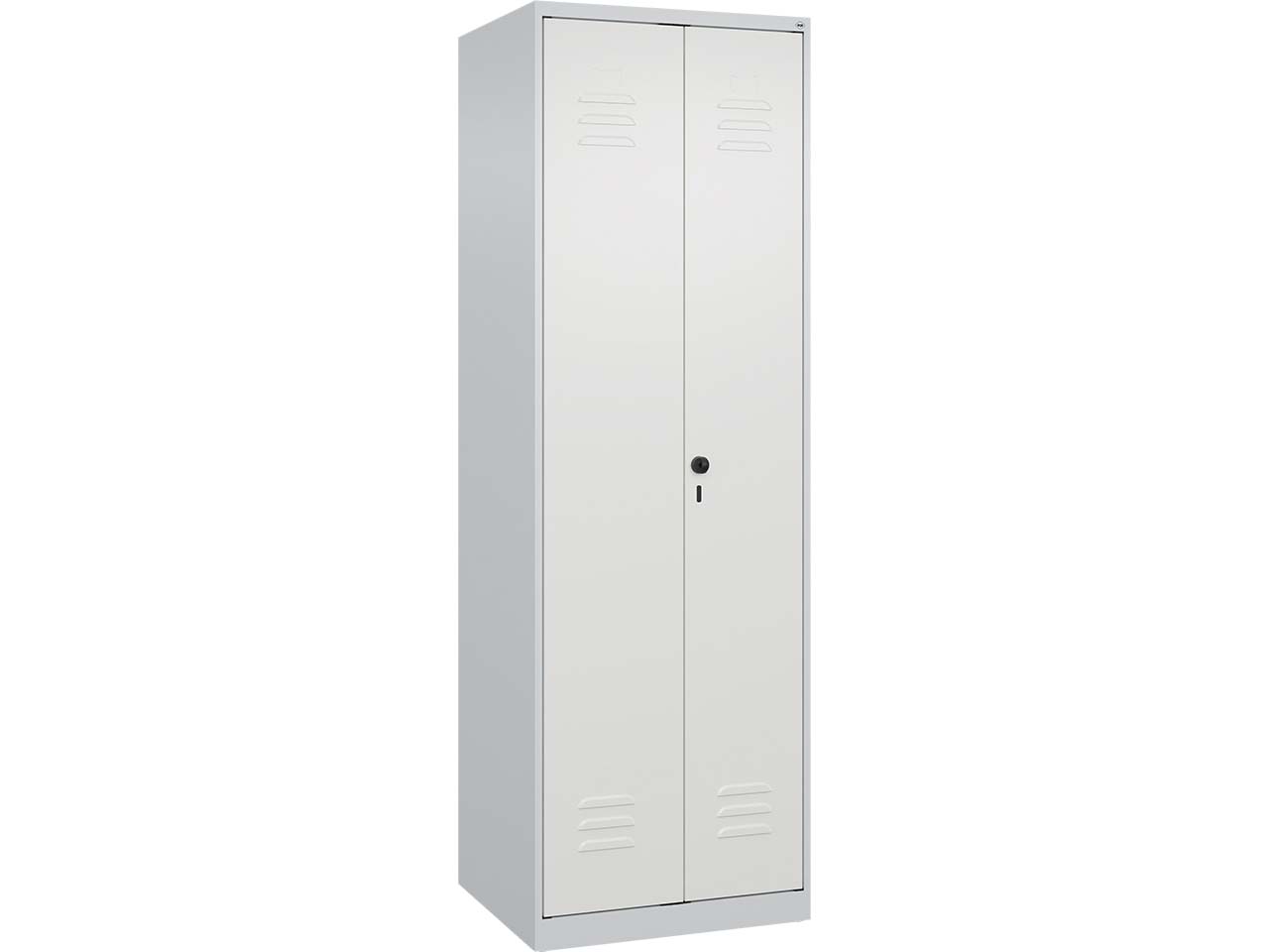 C+P Wäsche-/Garderobenspind Classic PLUS,2 Abteile, 1850x600x500mm, Lichtgrau/Verkehrsweiß
