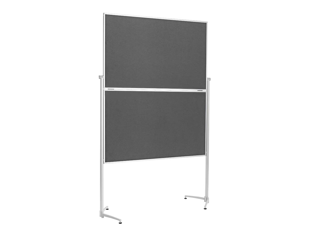 magnetoplan Moderationswand klappbar mit Alu-Fuß Filz grau