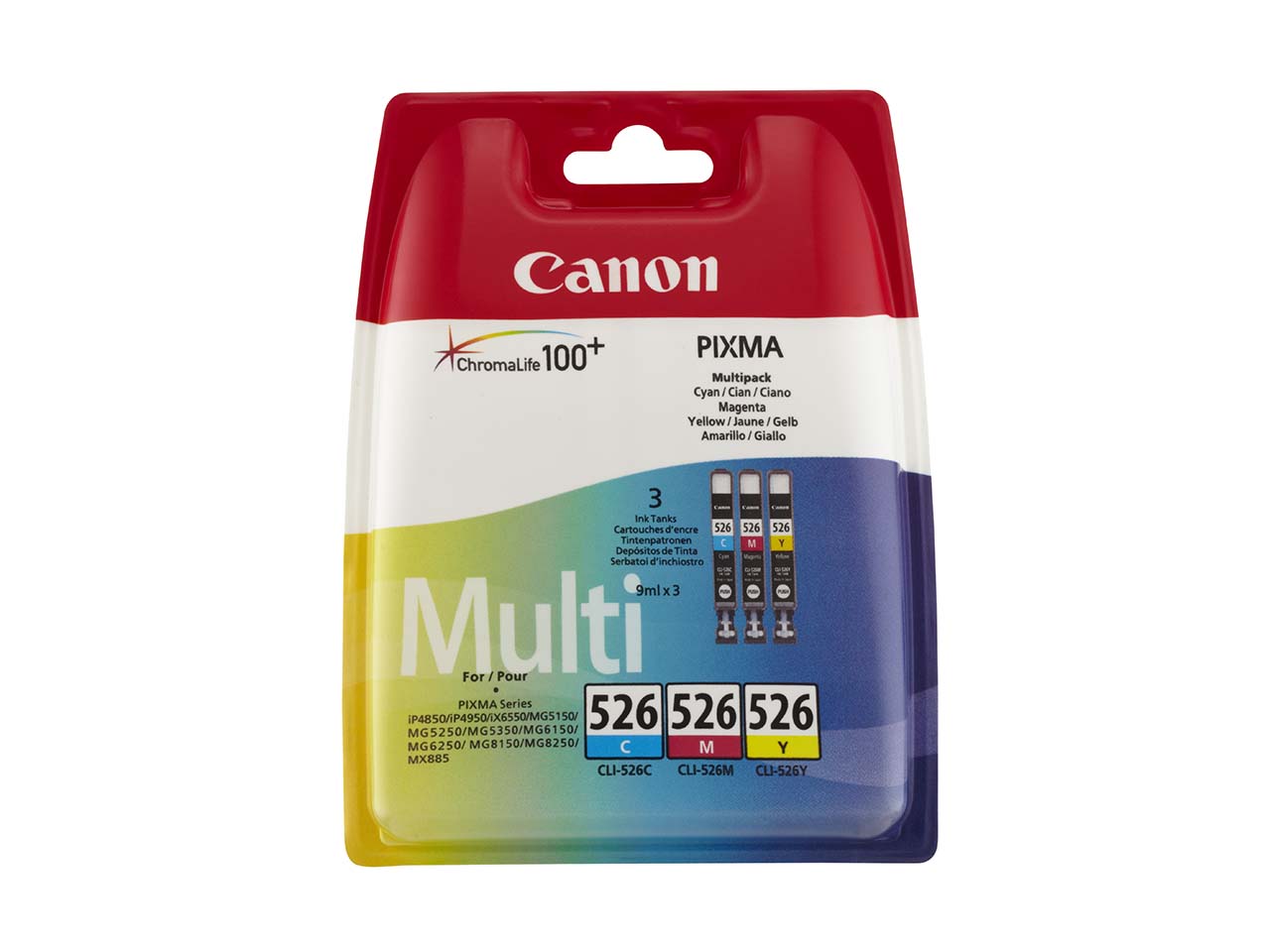 Canon 3er Set Tintenpatronen CLI-526C/M/Y cyan, magenta, gelb