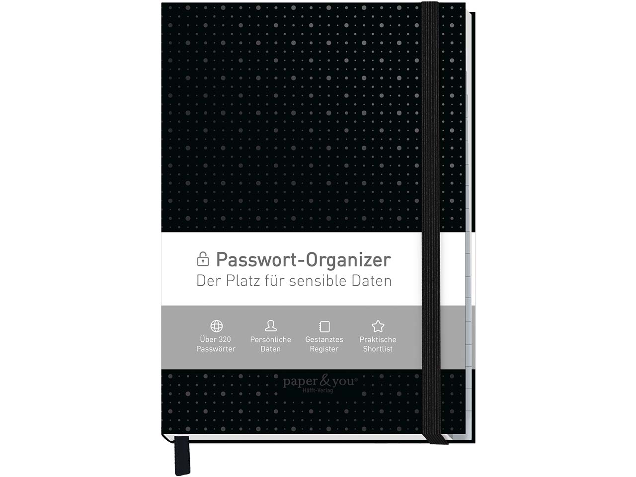 Häfft Passwort-Organizer DIN A6+, Black Edition
