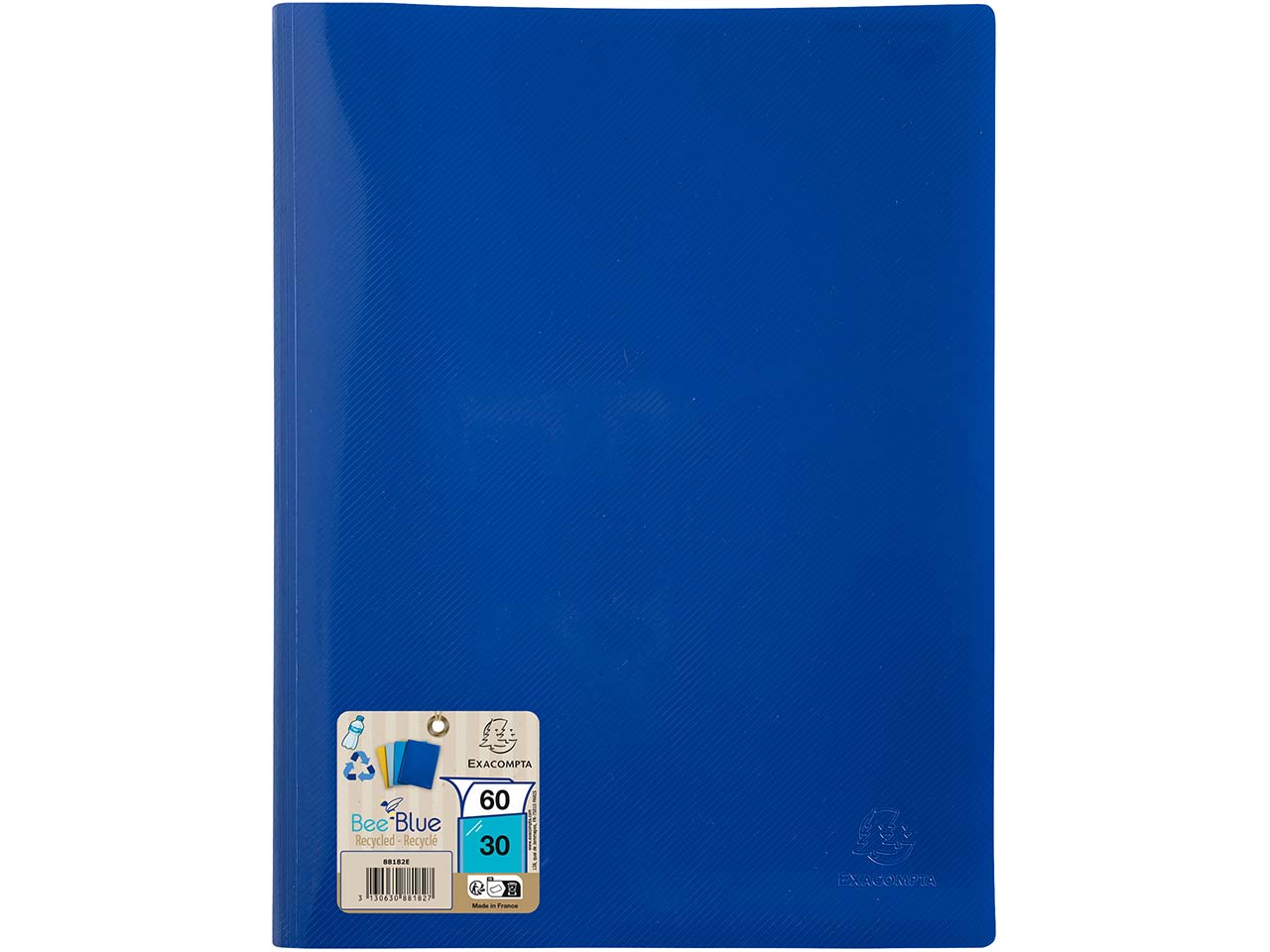 Exacompta Sichtmappe "BEE BLUE" DIN A4, mit 30 transparenten Hüllen, aus Recyclingkunststo