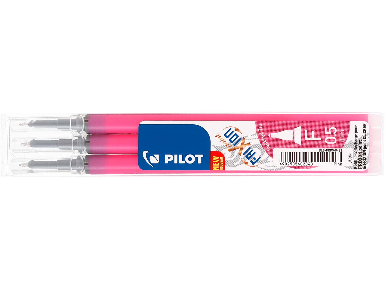 3 Pilot Ersatzminen für Tintenroller 'Frixion Point BL-FRP5' rosa