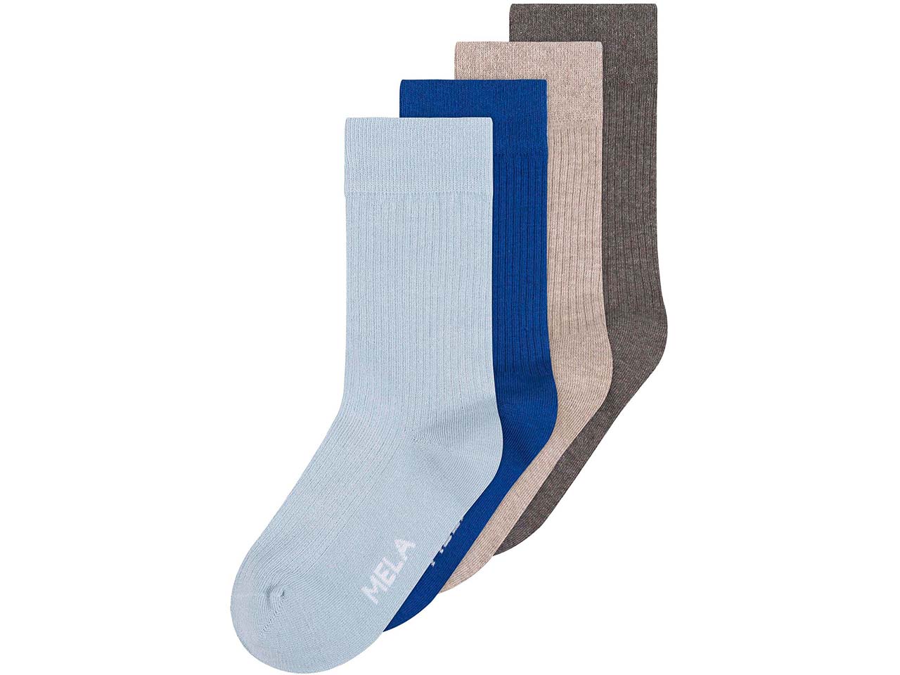 MELA 4er-Pack Bio-Socken 'Ripped', mix blue earth, Gr. 43/46