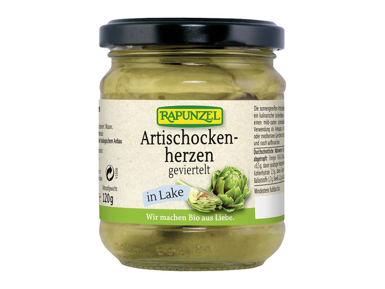 RAPUNZEL Bio-Artischockenherzen, geviertelt, 200 g