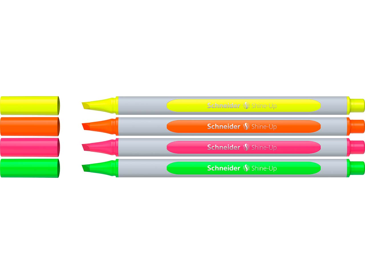 Schneider 4er Set Textmarker "Shine-Up" farbig sortiert