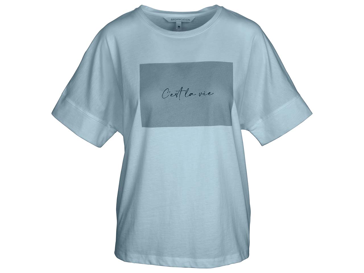 ORGANICATION Bio-Damen-T-Shirt mit weiten Ärmeln, dusty blue, Gr. S