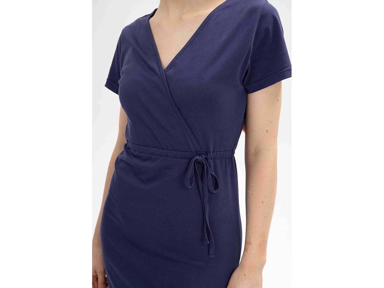MELA Bio-Damen-Midi-Kleid "SHREOSHI" mit Bindegürtel, summer night, Gr. S
