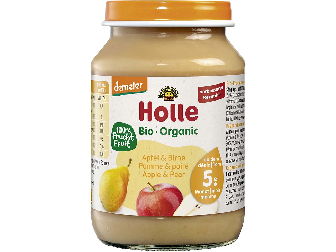 Holle Bio-Apfel & Birne, ab 5. Monat, Beikost, 190 g