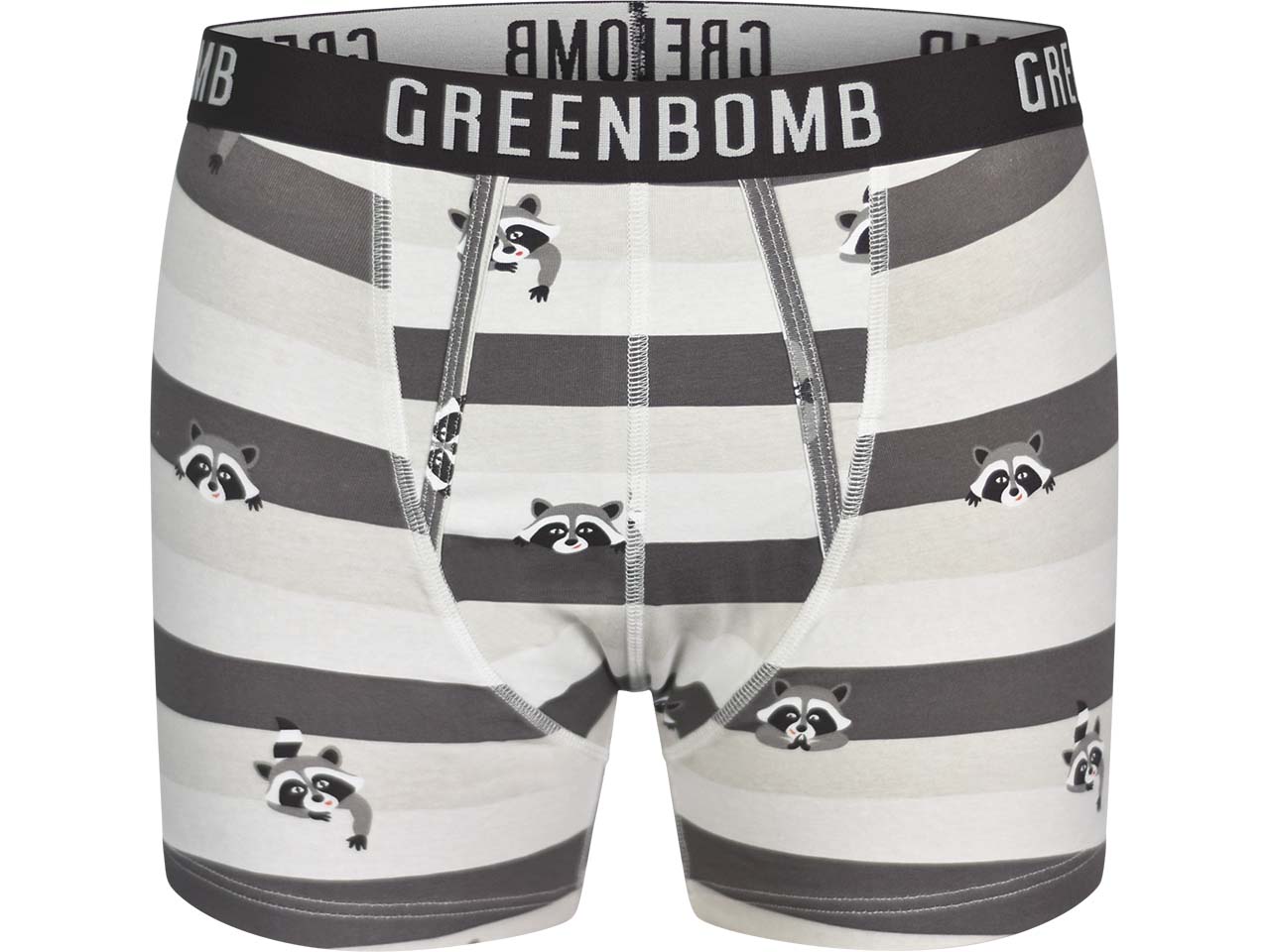 GREENBOMB Bio-Herren-Boxershort "Raccoon", heather grey, Gr. XL