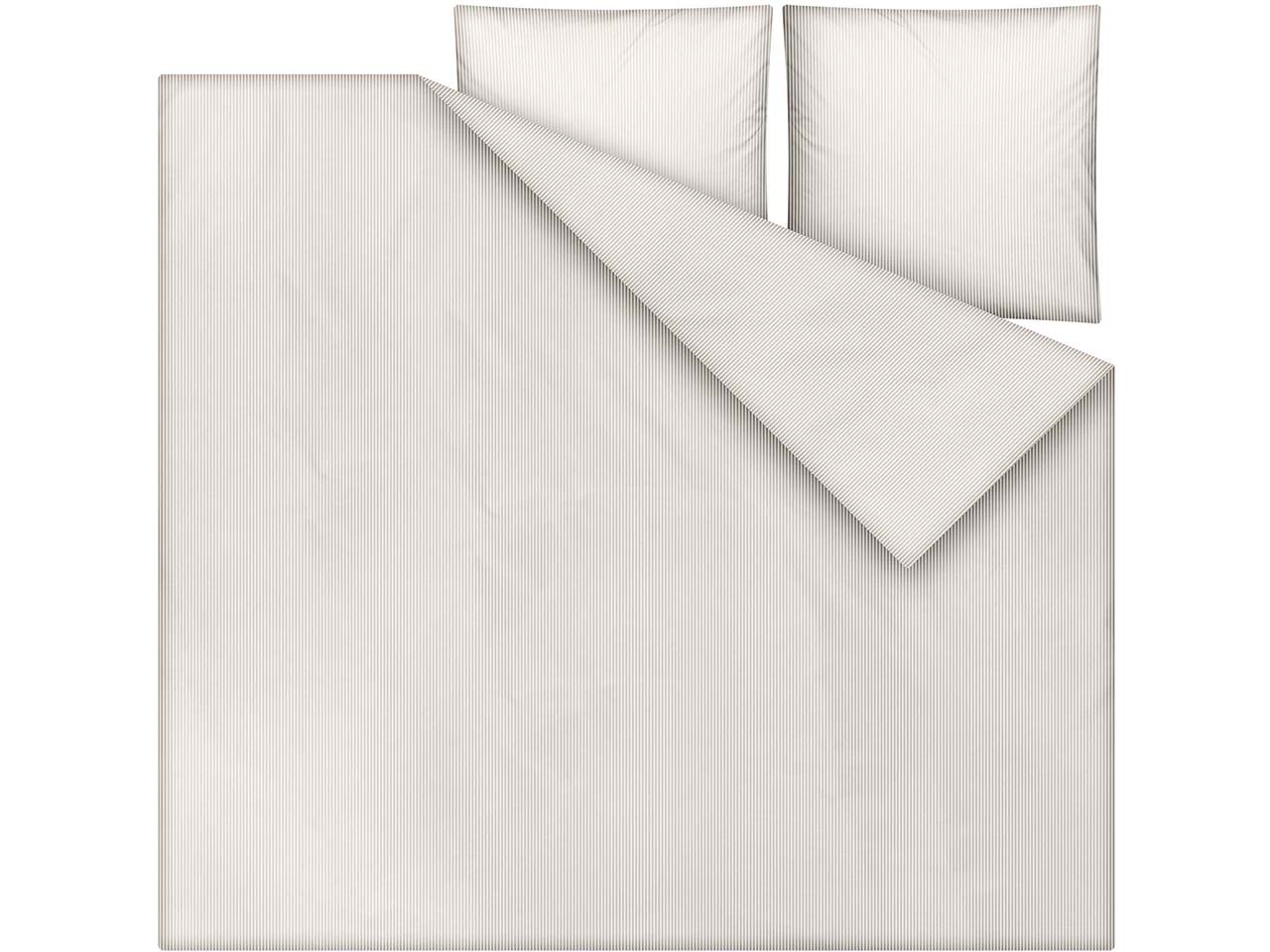 MELA Bio-Bettwäsche "MAJULI STRIPES" aus Perkal, 3-tlg., 240x220/80x80 cm, birke/weiß