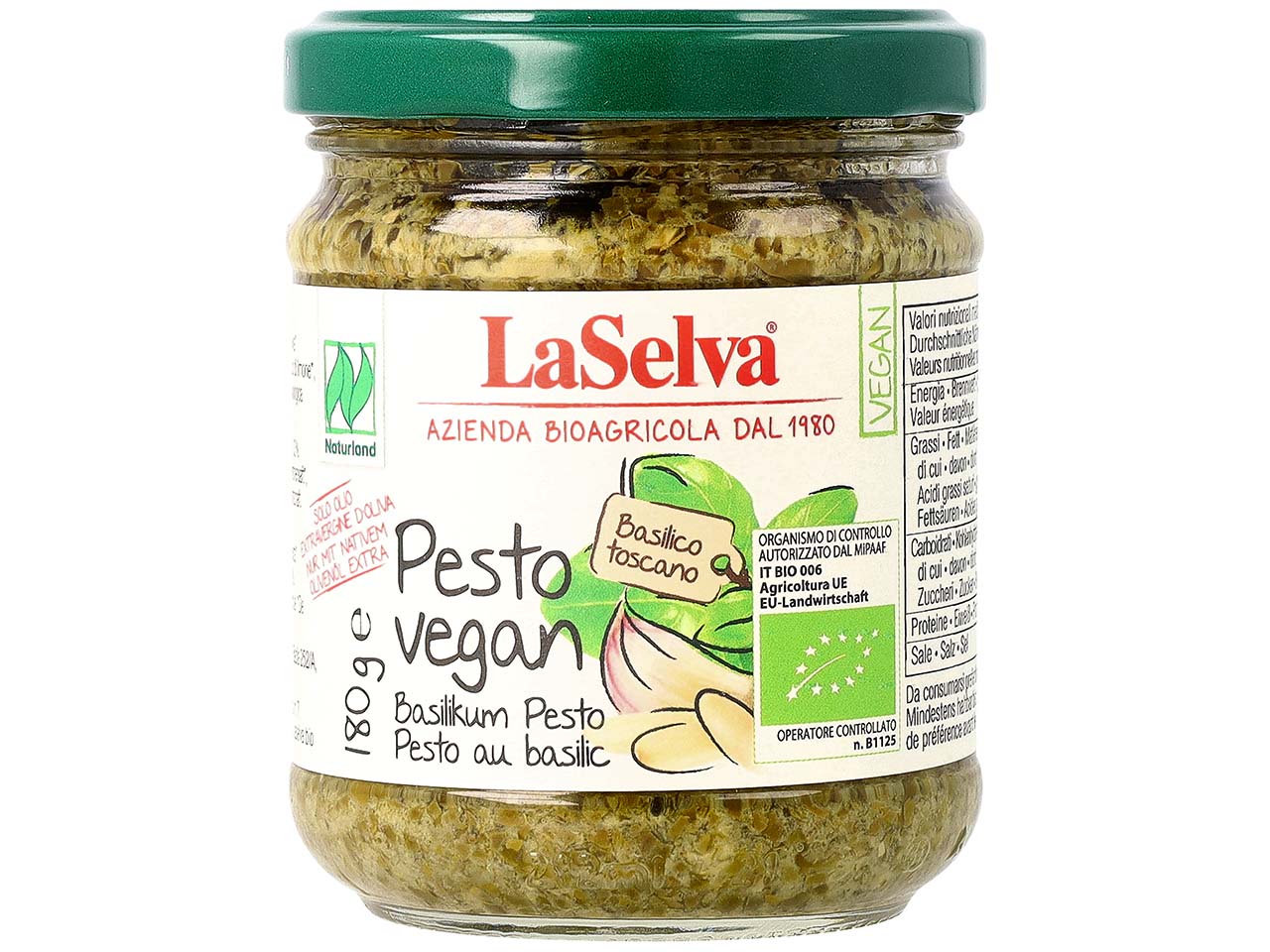 LaSelva Bio-Pesto "Basilikum", vegan, 180 g