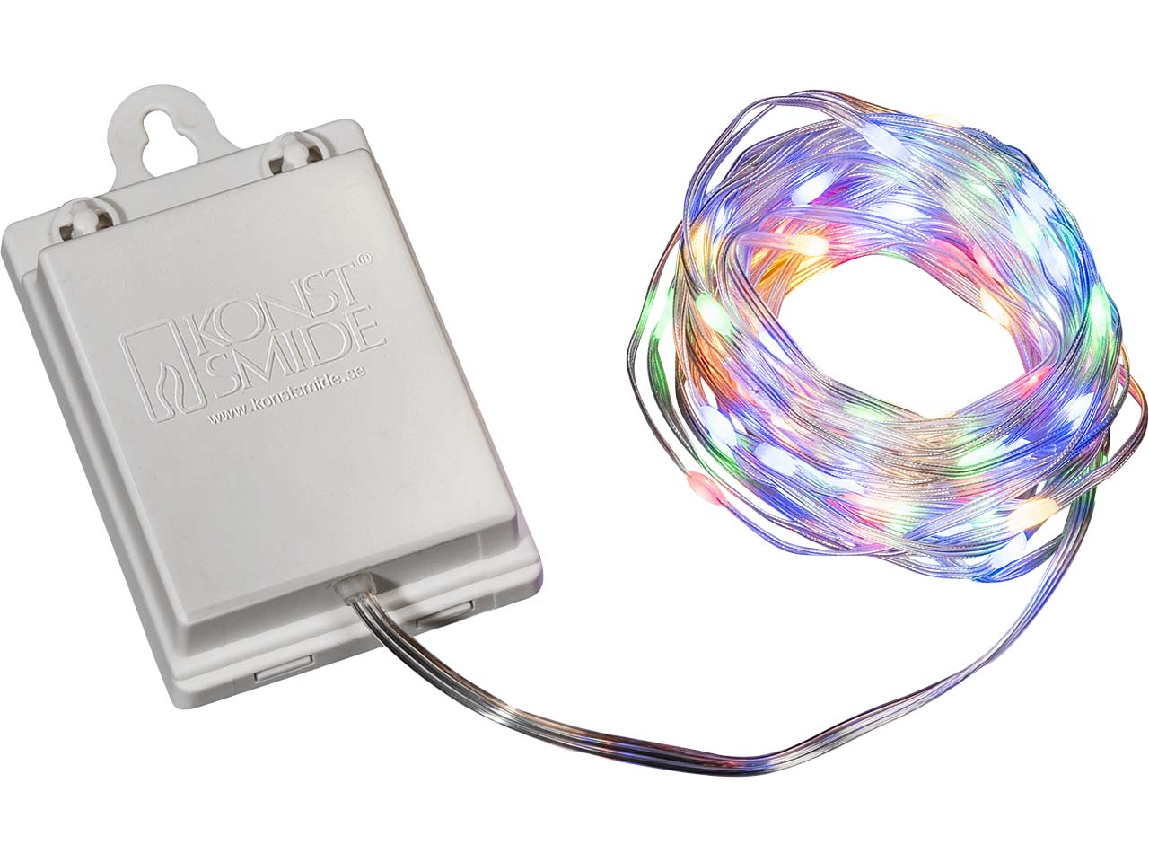 Konstsmide LED-Tropfenlichterkette, 6h/9h Timer, 80 Dioden bunt