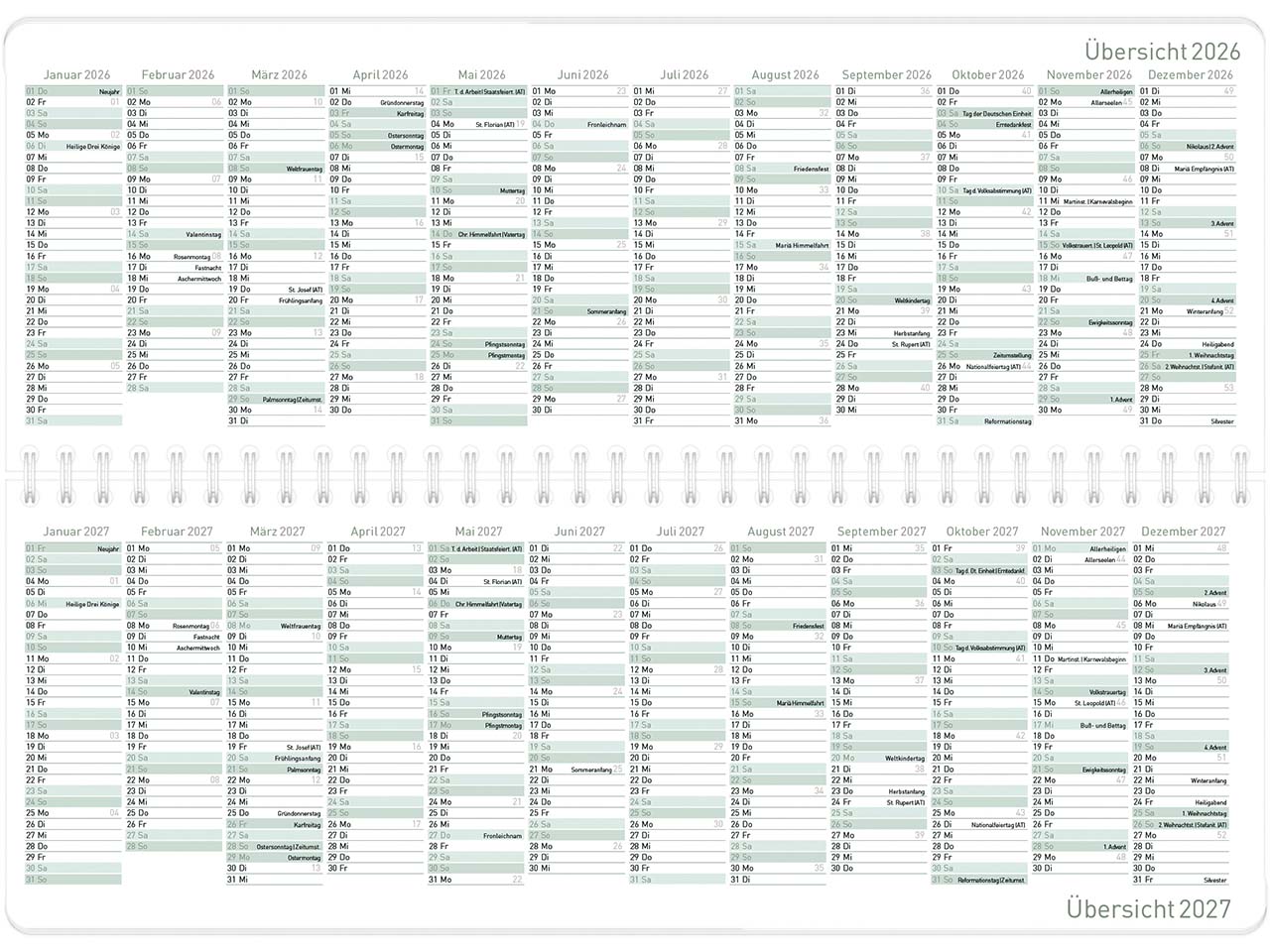 Häfft Tischkalender mit Aufsteller 2026, Blattgold