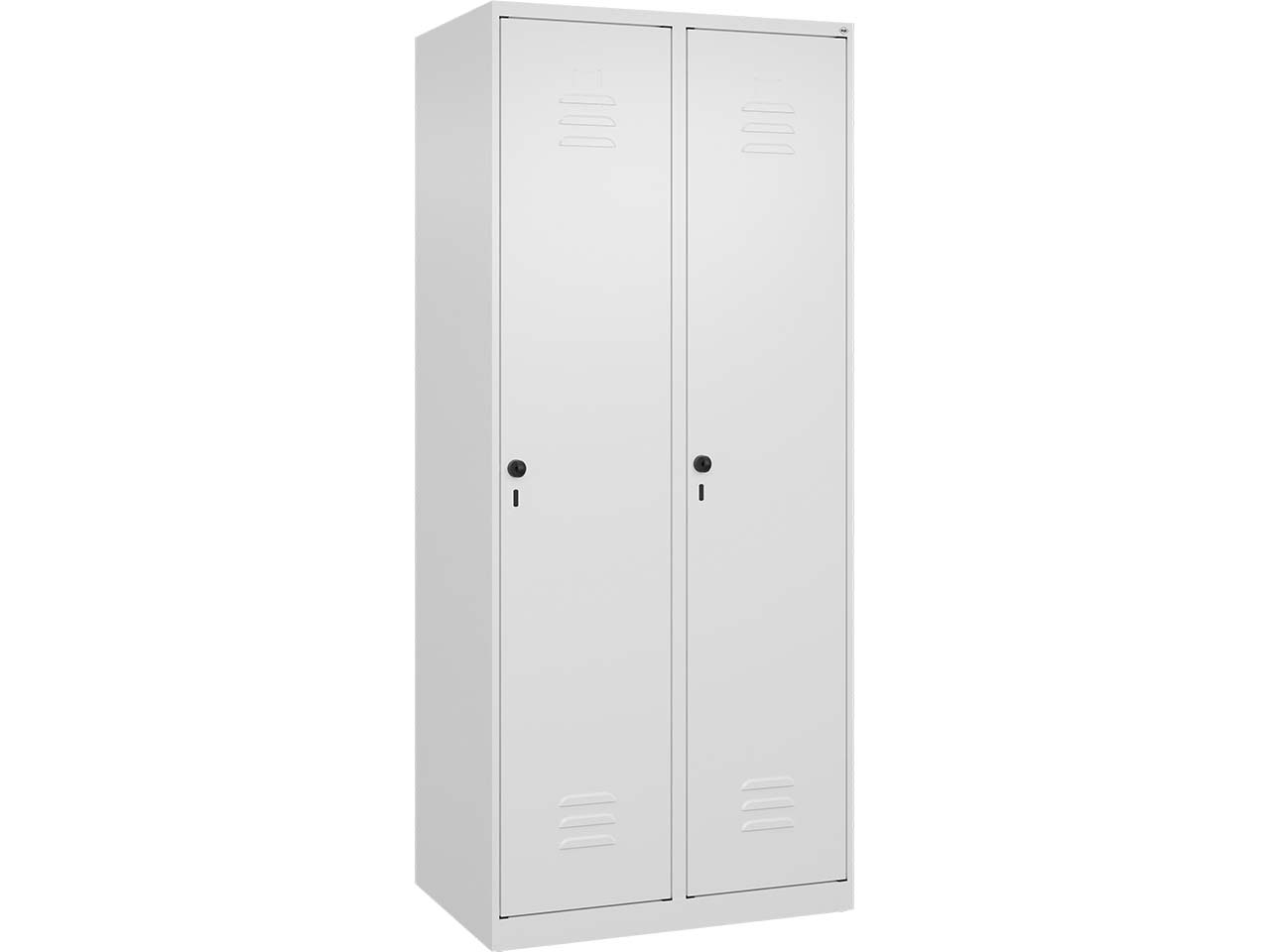 C+P Wäsche-Spind Classic PLUS, 2 Abteile, 1850x800x500mm, Verkehrsweiß/Verkehrsweiß