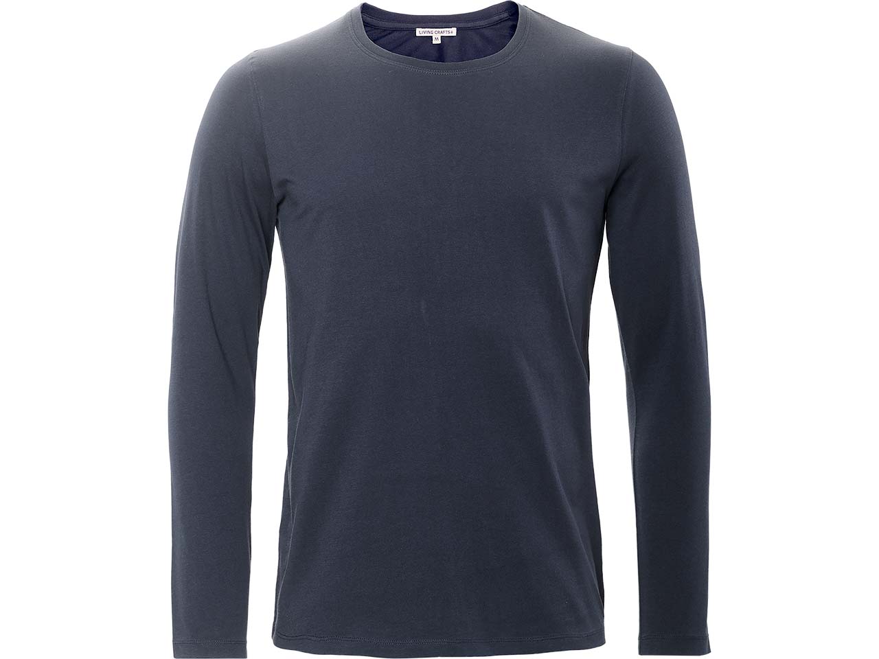 Living Crafts Bio-Herren-Langarmshirt "TERIK" mit Rundhalsausschnitt, ink blue, Gr. M