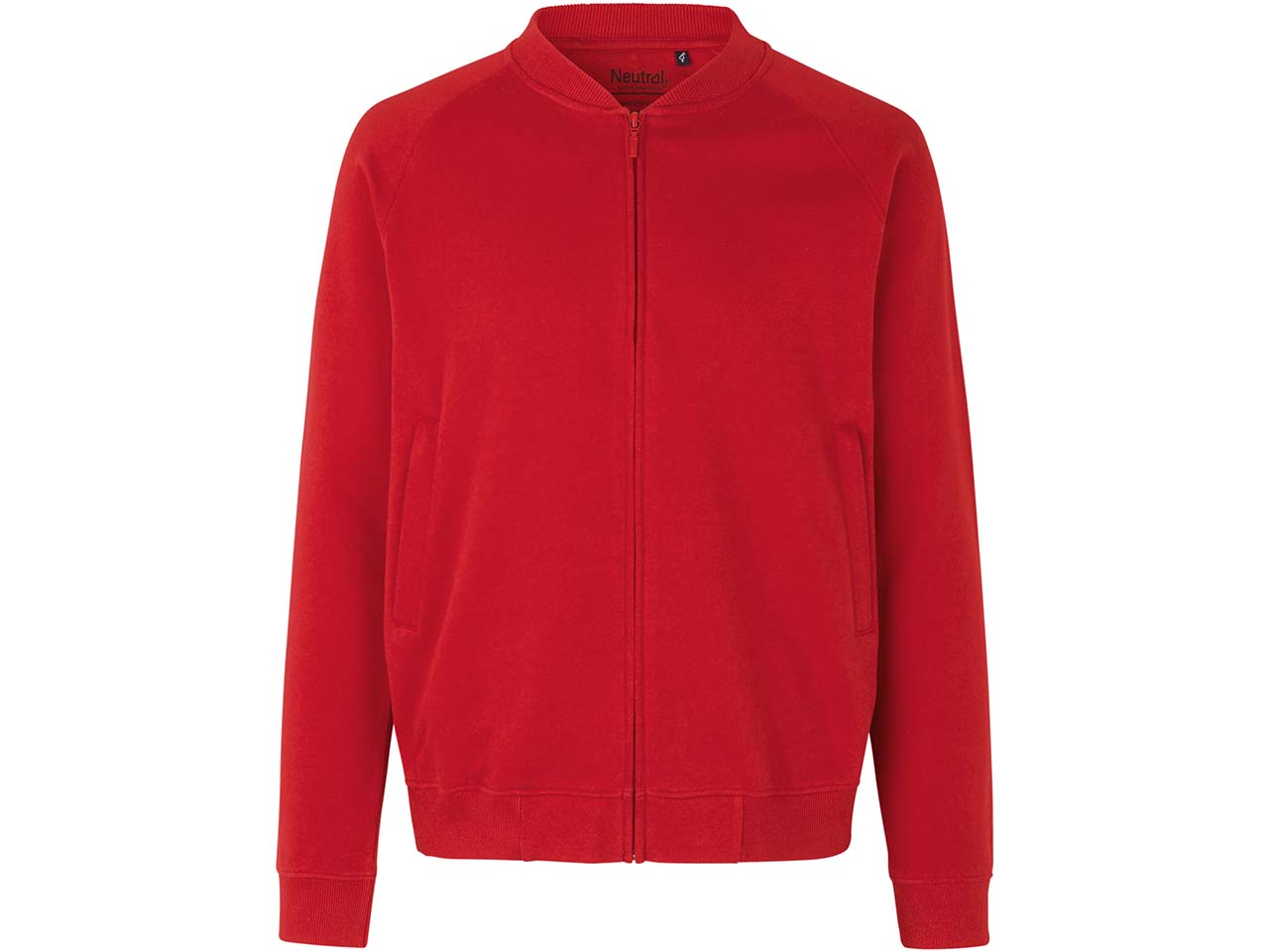 Neutral Bio-Unisex-Jacke mit Seitentaschen, red, Gr. L