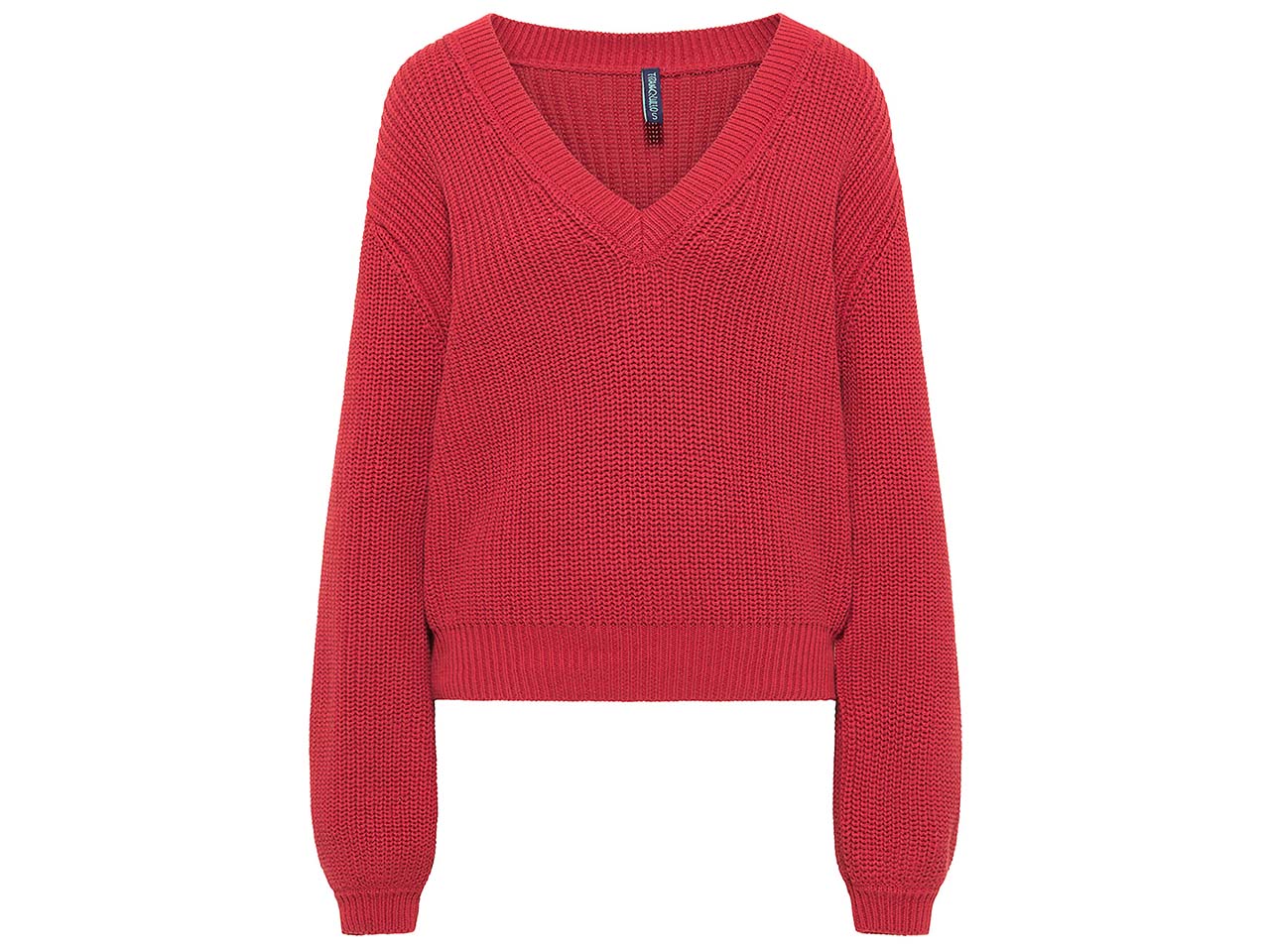 tranquillo Bio-Damen-Strickpullover mit tiefem V-Ausschnitt, samba, Gr. M
