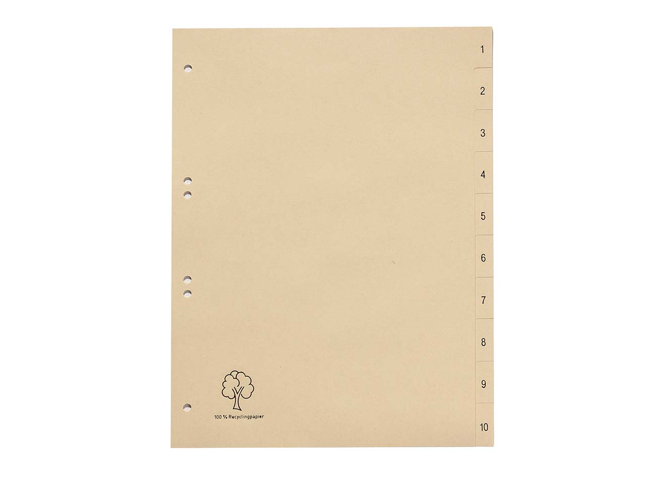 Register aus Tauenpapier 1-10, DIN A4