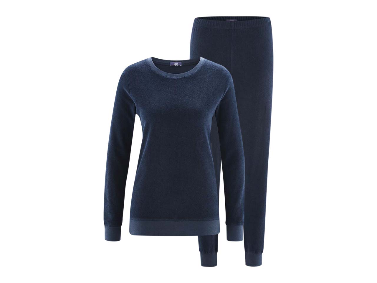 Living Crafts Bio-Damen-Frottee-Schlafanzug "Bonnie" navy, Gr. XL