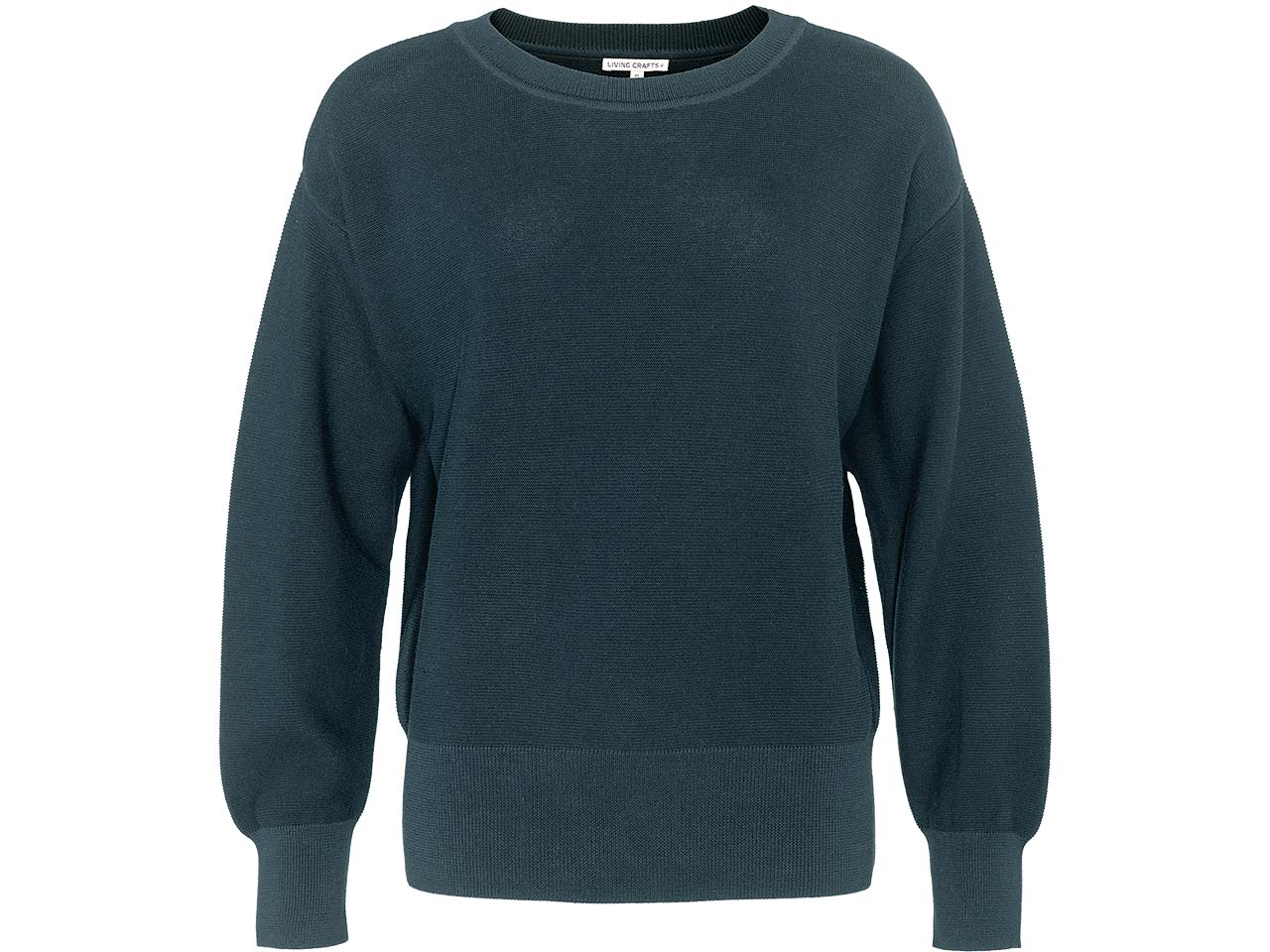 Living Crafts Bio-Damen-Pullover 'THABITA' mit überschnittenen Schultern, ink blue, Gr. S