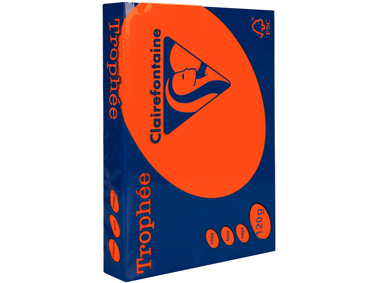 Clairfontaine Farbiges Kopierpapier "Trophee" 120 g/m², DIN A4, orange