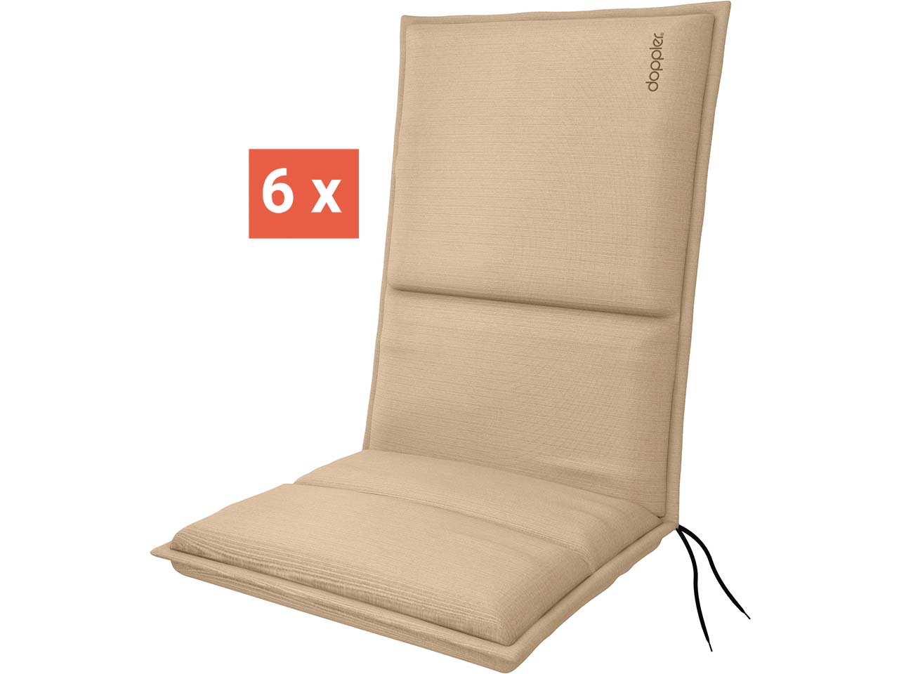 doppler Auflage "CITY" Midi, 6er-Pack, 110x48x6 cm, Polyester, sand