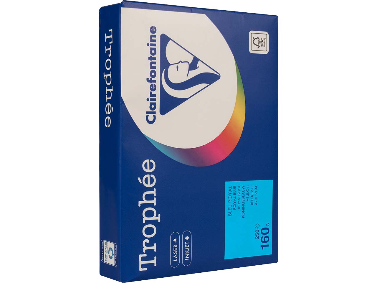 Clairfontaine Farbiges Kopierpapier "Trophee" 160 g/m², DIN A4, royalblau