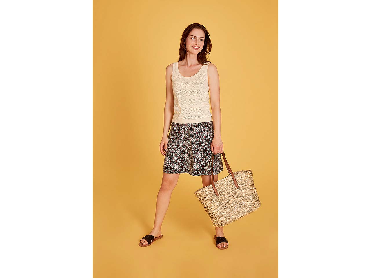 tranquillo Bio-Damen-Mini-Rock mit Taschen, kaleidoscope, Gr. S