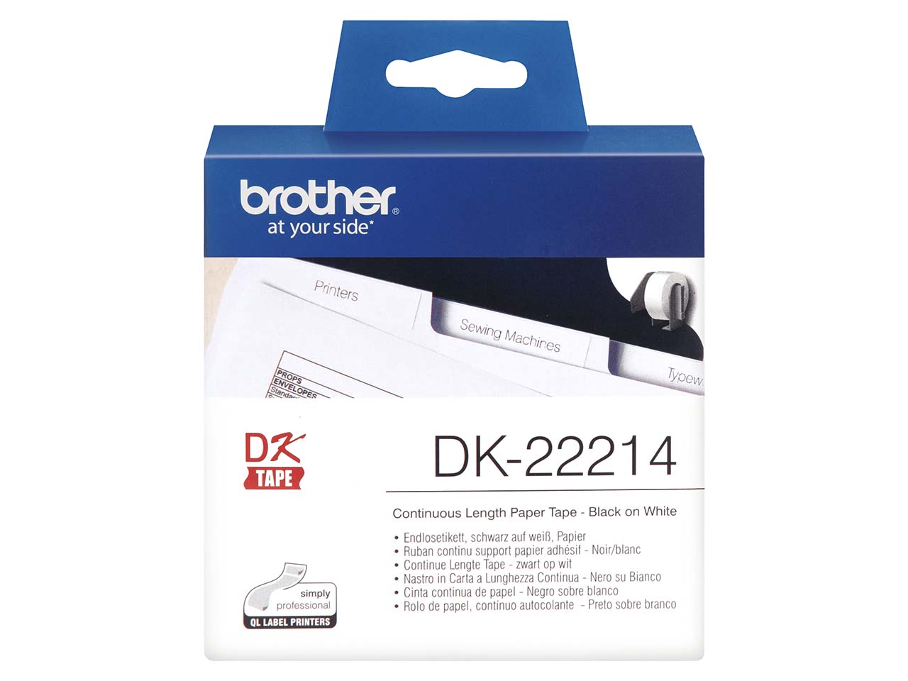 Brother Endlosetiketten 'DK-22214' weiß 12 mm x 30,48 m