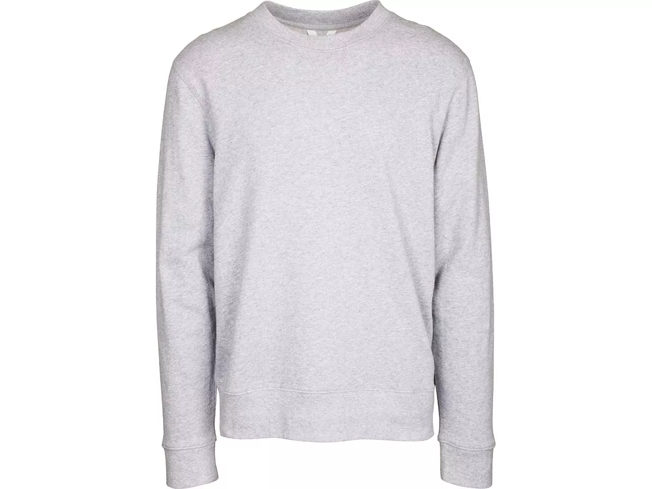 MELA Bio-Herren-Sweatshirt "ADIL" mit Rundhalsausschnitt, grau melange, Gr. M