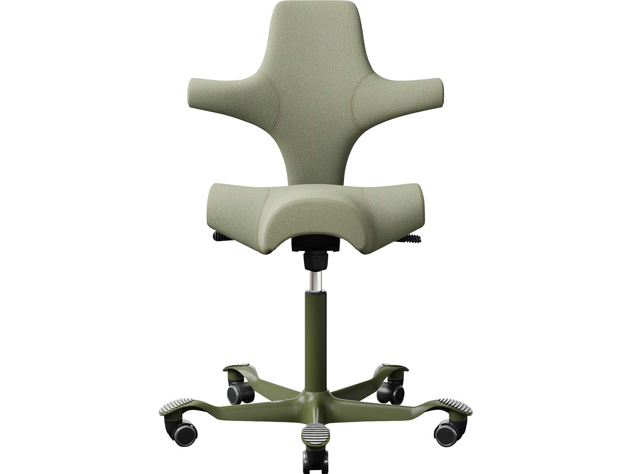 HAG Bürodrehstuhl "Capisco 8106" GF 200mm, Gestell: moss grey, Stoff: "Capture" green grey