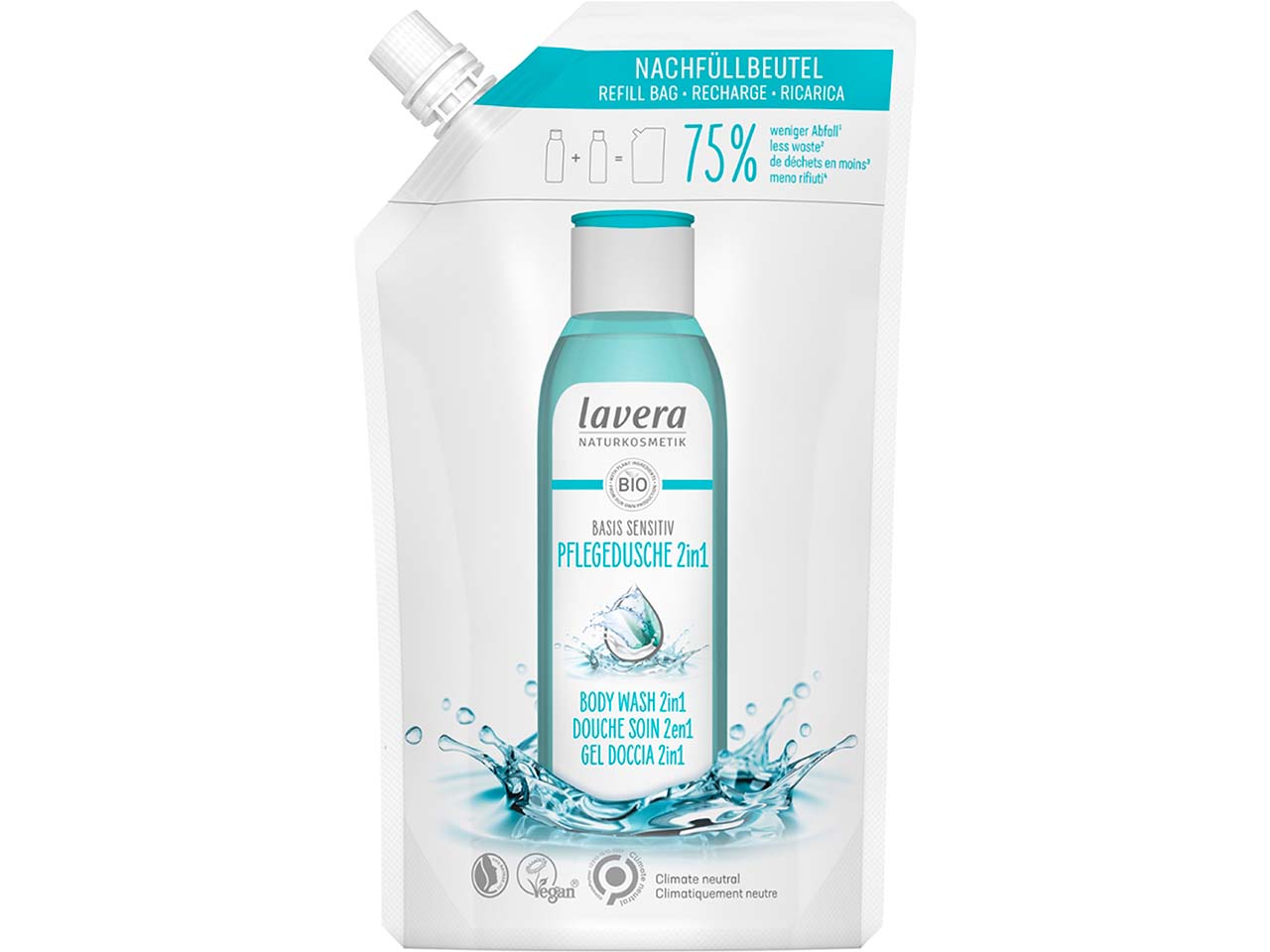 lavera Bio-Pflegedusche 2-in-1 "basis sensitiv", 500 ml