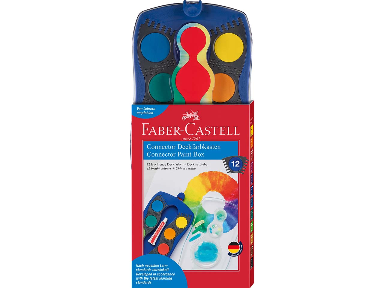 Faber-Castell Farbkasten "Connector" 12 Farben, blau