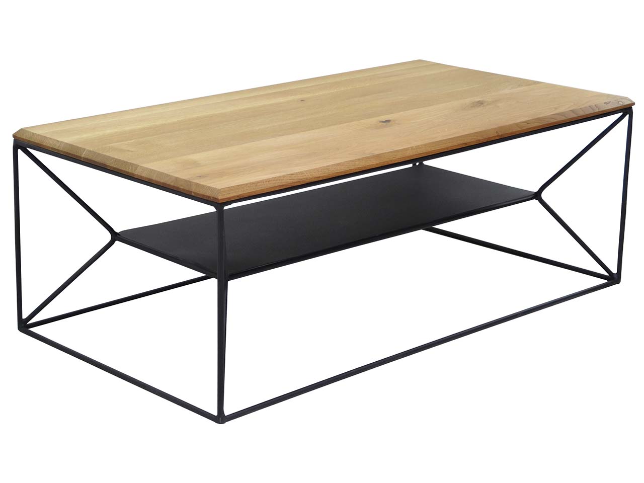 Couchtisch "Robin" mit Ablage, Wildeiche, 110 x 40 x 60 cm